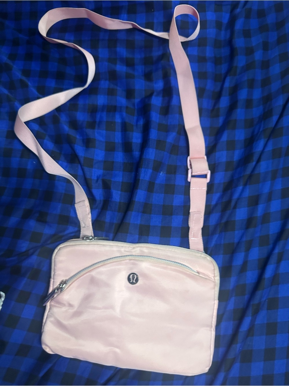 lululemon athletica Pink Crossbody Bag –back does have a stain but may wash out